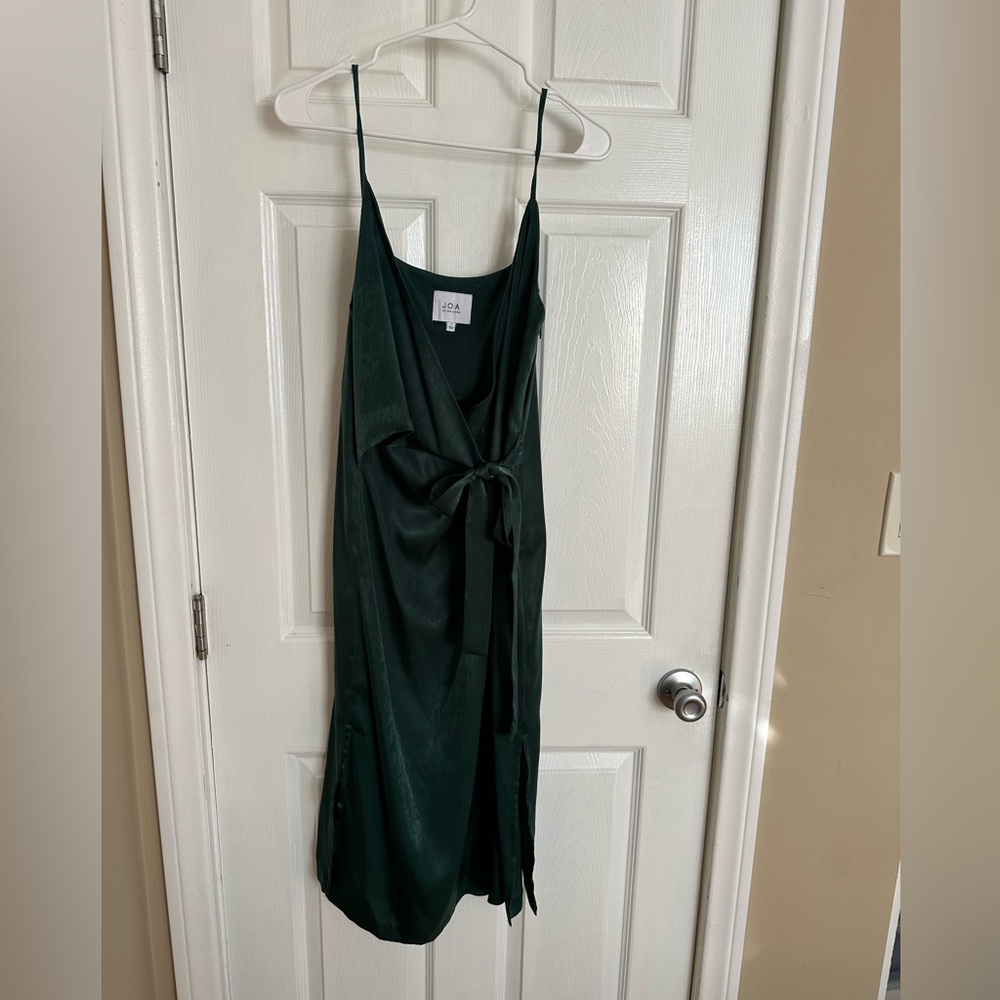 Just One Answer green wrap midi dress